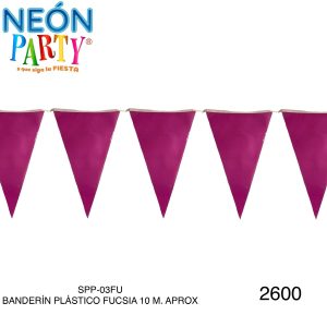 Banderín plástico 10 mts fucsia