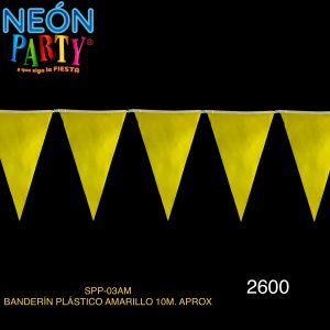 Banderín plástico 10 mts amarillo