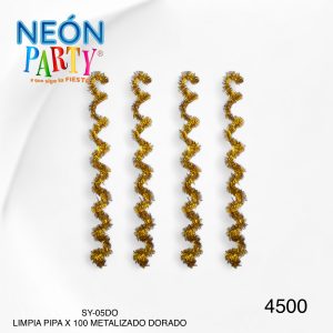 Limpia pipa metalizado x100 dorado