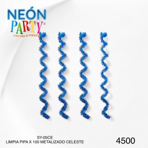 Limpia pipa metalizado x100 celeste