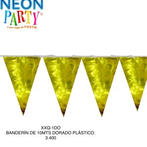 Banderín plástico 10 mts dorado